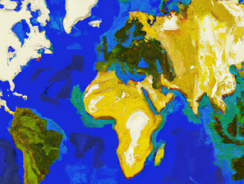 Mapamundi en el comercio internacional DALL·E-2023-10-04-15.33.45-an-expressive-oil-painting-of-a-world-map-from-Hajime-Narukawa